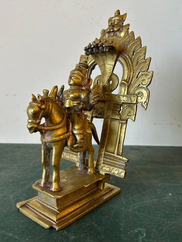 Beeldje, Khandoba - 20 cm - Brons