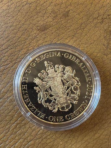 Gibraltar. 1 Crown 2021 Elvis - Colorized - 28,28g (Sans