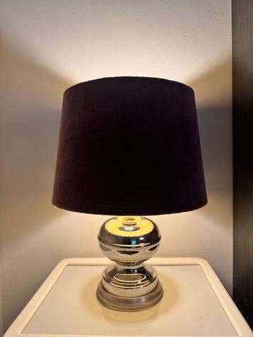 Lampe de table - Plaqué(e) argent, Textile