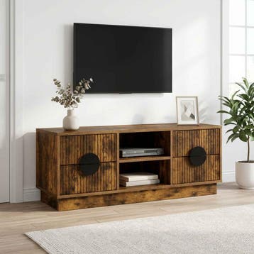 vidaXL Tv-meubel VENRAY 101 x 36,5 x 40 cm Gerookt eiken, Huis en Inrichting, Verzenden, Nieuw