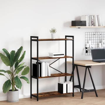 vidaXL Boekenplank 80 x 30 x 120 cm Bewerkt hout Rook Eiken, Verzenden