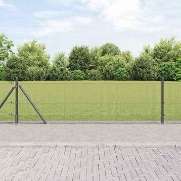 vidaXL gelast draadhek met betonnen voetstuk 50 x 0,5 m, Verzenden, Nieuw