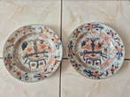 Paar porseleinen borden uit China Imari-decor, XVIIIe-XIXe