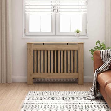 vidaXL Radiator Cover Artisan Eiken 112 x 19 x 81,5 cm, Verzenden