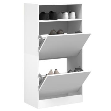 vidaXL Schoenenkast 60x34x116 cm bewerkt hout wit, Huis en Inrichting, Kasten | Schoenenkasten, Verzenden, Nieuw