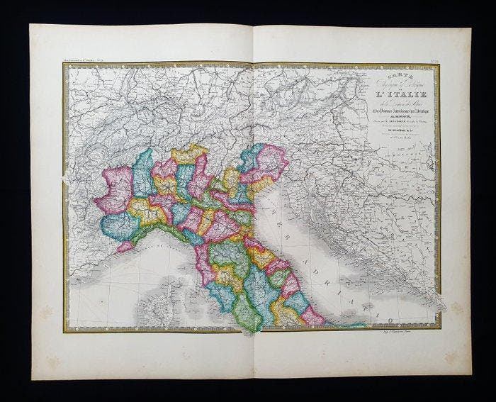 Italie - Nord de lItalie; A. Brue / E. Levasseur /, Livres, Atlas & Cartes géographiques