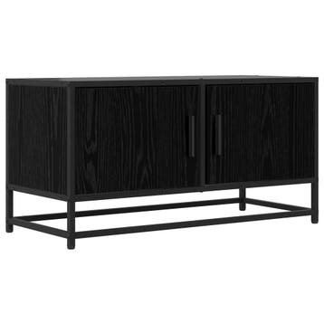 vidaXL TV Kast 80 x 34,5 x 40 cm Zwart eiken Bewerkt hout, Huis en Inrichting, Kasten |Televisiemeubels, Verzenden, Nieuw