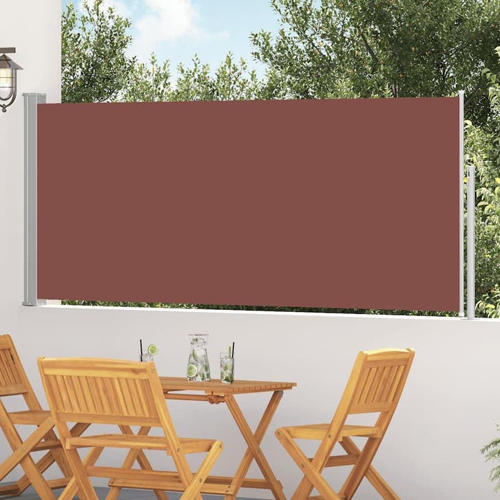vidaXL Windscherm uittrekbaar 117x314 cm bruin, Tuin en Terras, Parasols, Nieuw, Verzenden