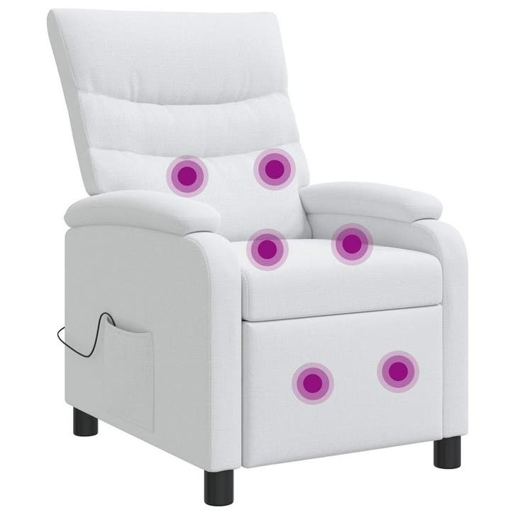vidaXL Massage Relaxstoel Wit Stof, Huis en Inrichting, Fauteuils, Nieuw, Verzenden