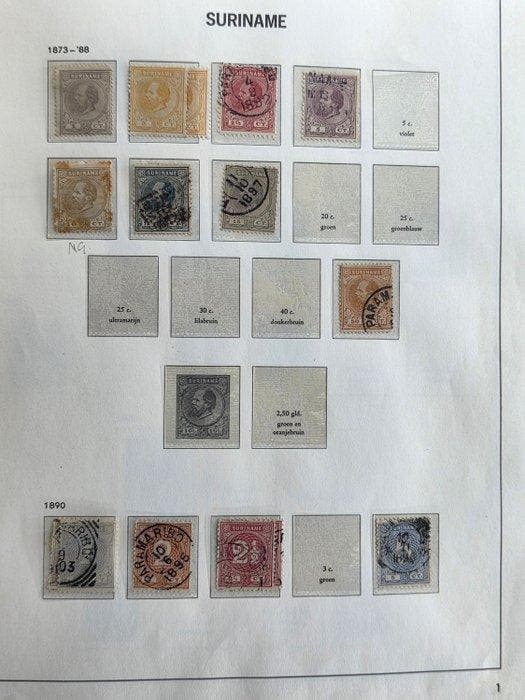 Nederland overzee 1873/1990 - Vier verzamelingen in 4 albums, Postzegels en Munten, Postzegels | Nederland