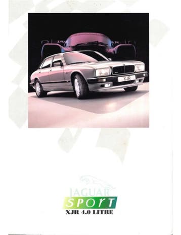 1991 JAGUAR XJR 4.0 SPORT BROCHURE ENGELS, Ophalen of Verzenden, Nieuw