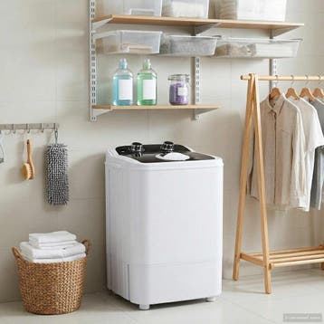 vidaXL Mini wasmachine met één tub 4,6 kg Zwart en Wit, Verzenden