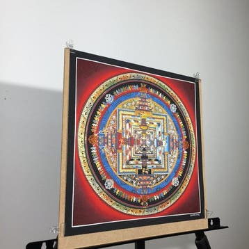 34 cm - 24 Kt Gold Details - Refined Painting of Tibetan