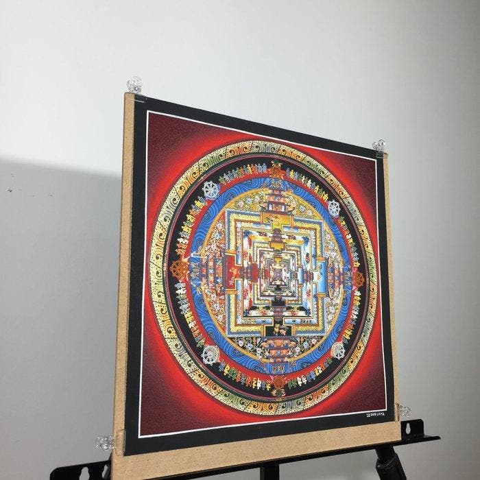 34 cm - 24 Kt Gold Details - Refined Painting of Tibetan, Antiquités & Art, Art | Objets design