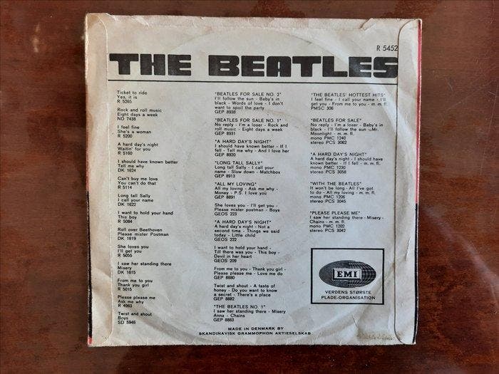 Beatles - Beatles single from Denmark in Mint condition - 45, Cd's en Dvd's, Vinyl Singles