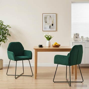 vidaXL Eetstoelen 2 st fluweel Donkergroen 55 x 50 x 84 cm, Verzenden, Nieuw