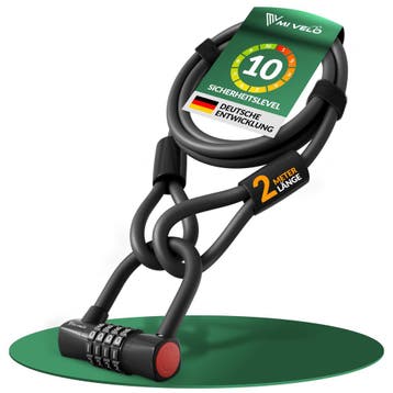 2dekans | MIVELO kabelslot - fietsslot met cijfercode - 200, Ophalen of Verzenden, Nieuw