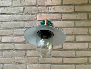 Wandlamp - Glas, Koper, Metaal - zwanenhals uitvoering