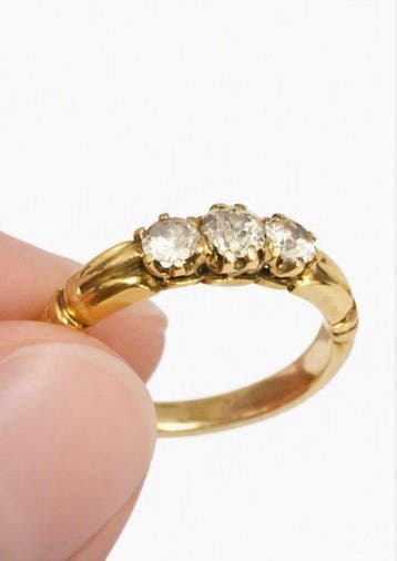 Ring - 18 karaat Geel goud - 0.15ct. tw. Diamant, Handtassen en Accessoires, Nieuw