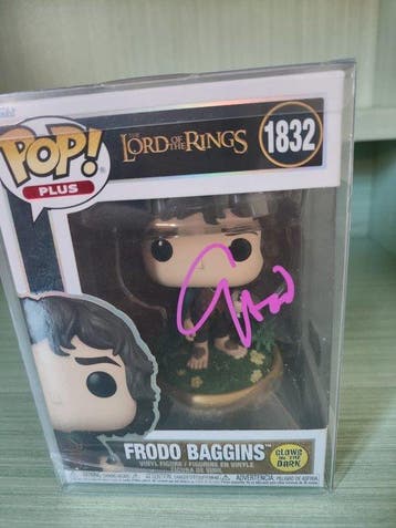 Funko - Funko Pop Elijah Wood Frodo Baggins autografato -