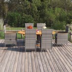vidaXL 7-delige Tuinset poly rattan grijs, Verzenden, Nieuw, Tuinset