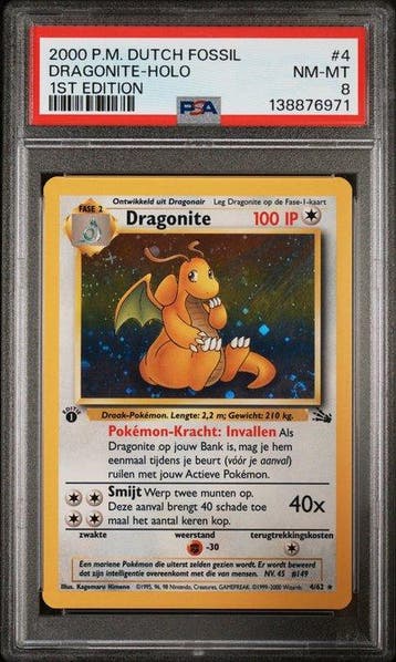 Pokémon - 1 Graded card - Dragonite 4/62 First edition, Foil