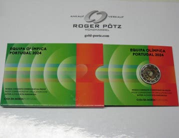 Portugal 2 Euro 2024 Olympiade Paris Polierte Platte im O..., Postzegels en Munten, Munten | Europa | Euromunten, Verzenden, België