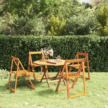 vidaXL Klapstoelen 4 stuks van massief acaciahout, Verzenden, Nieuw