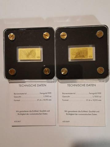Duitsland. D-Mark-Banknoten  100 D-Mark + 1000 D-Mark 2 x