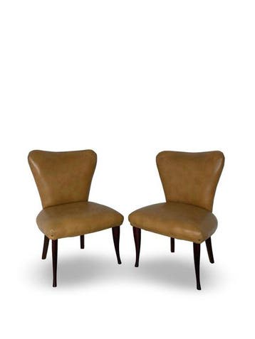 Fauteuil (2) - Bois, Cuir synthétique
