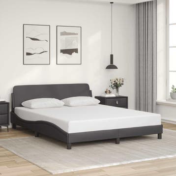 vidaXL Bedframe Dover kunstleer grijs 160x200 cm, Verzenden, Nieuw