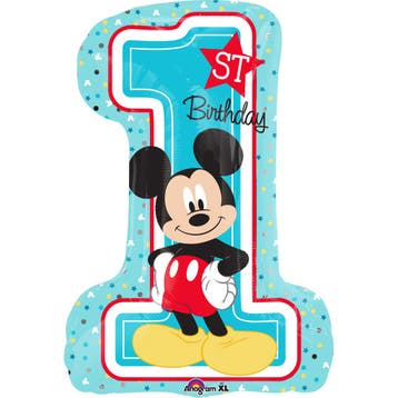Mickey Mouse Helium Ballon 1 jaar 71cm leeg, Verzenden