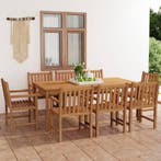 vidaXL 9-delige tuinset 200x100 cm massief teakhout, Verzenden, Nieuw, Tuinset