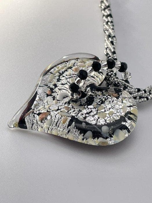 Murano-glas, Zilver - Ketting met hanger - Murano-glas, Antiek en Kunst, Antiek | Glaswerk en Kristal