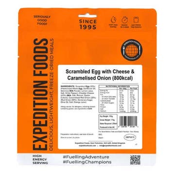 Roerei met Kaas & Gekarameliseerde Ui - Expedition Foods, Verzenden