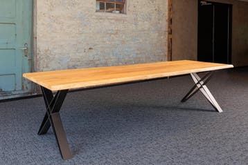 COMPLETE EIKEN TAFEL | Rechthoek | Boomrand of rechte rand!, Huis en Inrichting, Tafels | Eettafels, Eikenhout, Nieuw, Rechthoekig