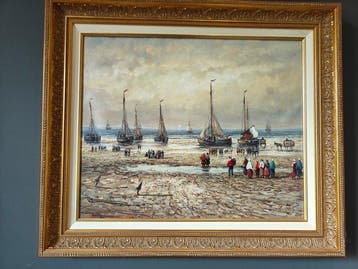 Hendrik Vader (1928-1997) - Schepen aan het strand