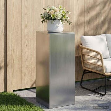 vidaXL Plantenstand zilver 40 x 40 x 100 cm Staal, Tuin en Terras, Verzenden, Nieuw