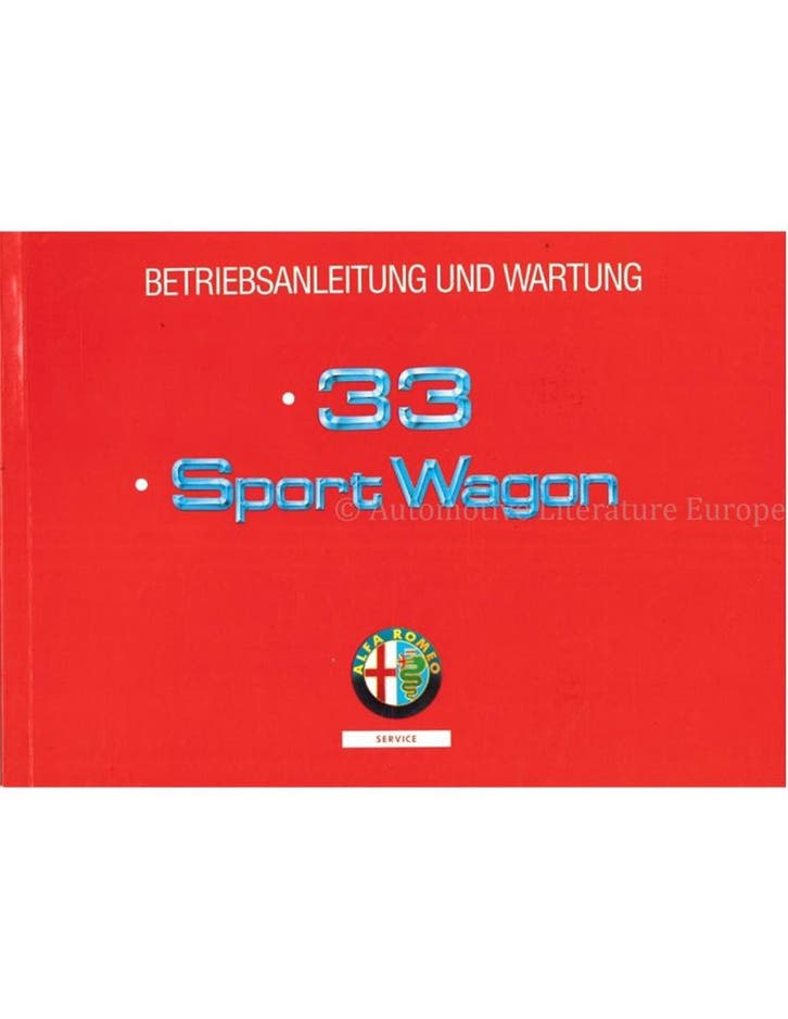 1991 ALFA ROMEO 33 | SPORTWAGON INSTRUCTIEBOEKJE DUITS, Autos : Divers, Modes d'emploi & Notices d'utilisation