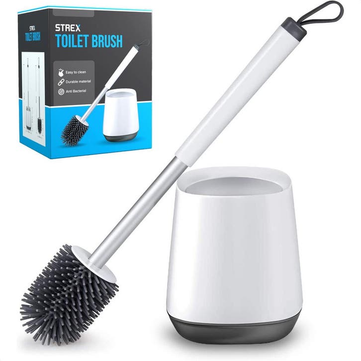 Strex Toiletborstel Siliconen met Houder - Sneldrogend,, Huis en Inrichting, Badkamer | Badtextiel en Accessoires, Verzenden