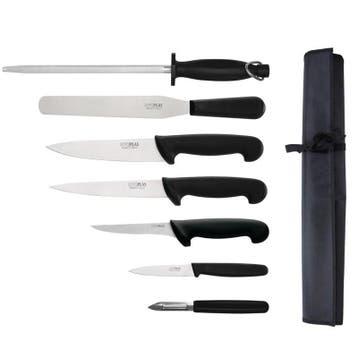 Messenset | RVS | Zwart | 7 Stuks | Incl. Foudraal Hygiplas, Verzenden, Nieuw in verpakking
