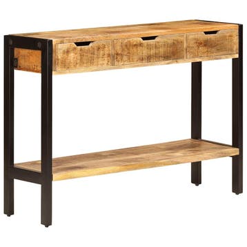 vidaXL Dressoir met 3 lades 110x35x75 cm massief mangohout, Huis en Inrichting, Verzenden, Nieuw