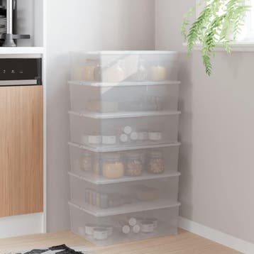 vidaXL Opbergboxen 6 st stapelbaar 10 L kunststof, Verzenden, Nieuw