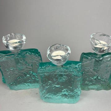 Andrzej Rafalski - Kandelaar (3) - Glas - 3 glazen, Antiek en Kunst, Antiek | Glaswerk en Kristal