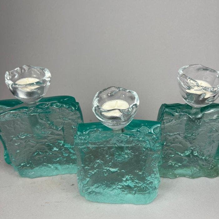 Andrzej Rafalski - Kandelaar (3) - Glas - 3 glazen, Antiek en Kunst, Antiek | Glaswerk en Kristal