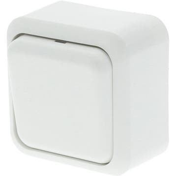 Q-LINK 1-voudige wisselschakelaar opbouw polarwit 250V LED, Verzenden, Nieuw
