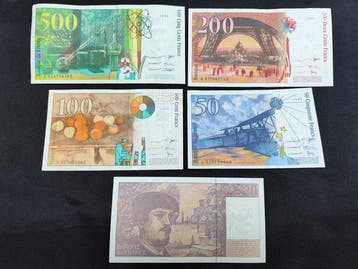 Frankrijk. - 5 Banknotes - Various Dates (Zonder
