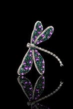 Belle broche libellule avec cristaux Swarovski - Broche -