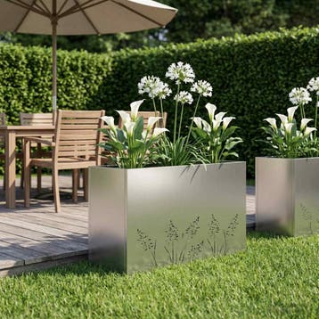 vidaXL Plantenbak zilver 80 x 20 x 49 cm Gegalvaniseerd, Tuin en Terras, Verzenden, Nieuw
