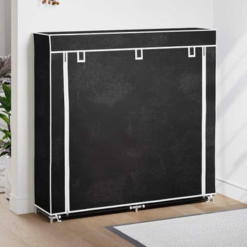 vidaXL Schoenenkast met hoes 115x28x110 stof zwart, Verzenden, Nieuw